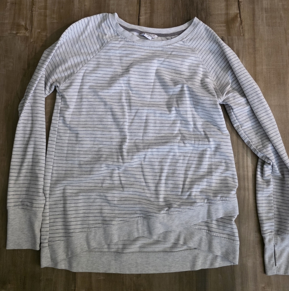 Danskin Gray Striped Top